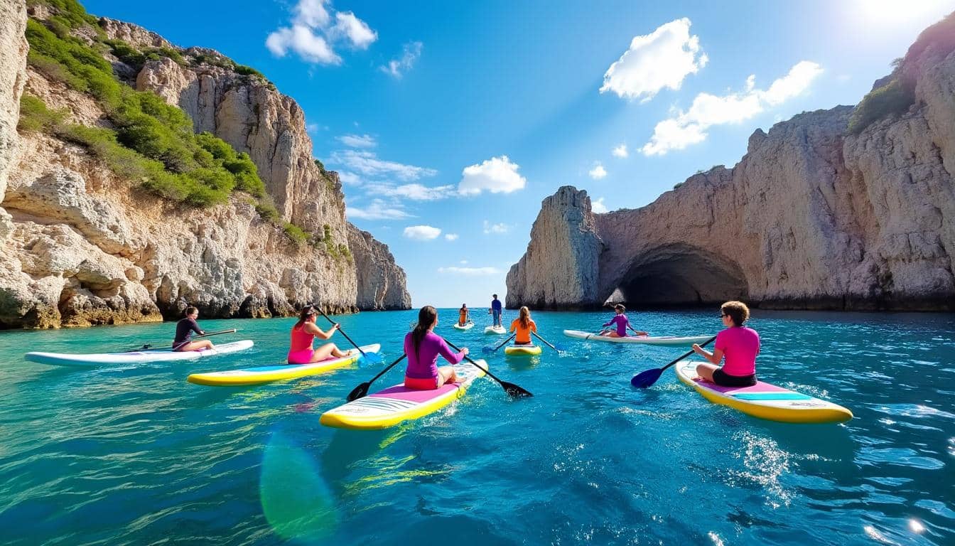 explorez les eaux cristallines de la crète en stand-up paddle et découvrez la mer d'une manière unique et inoubliable.